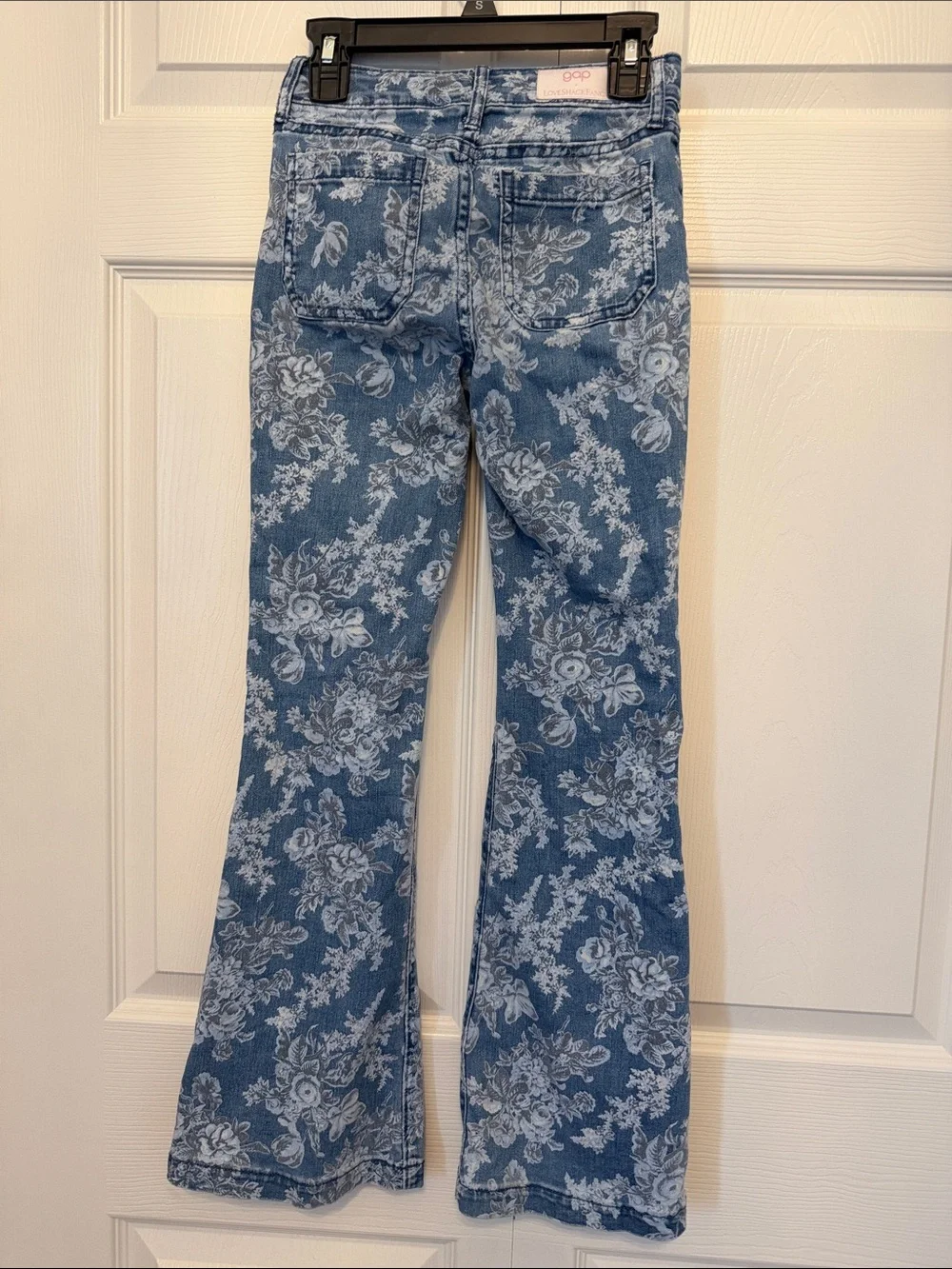 Gap Blue Floral Flared Jeans